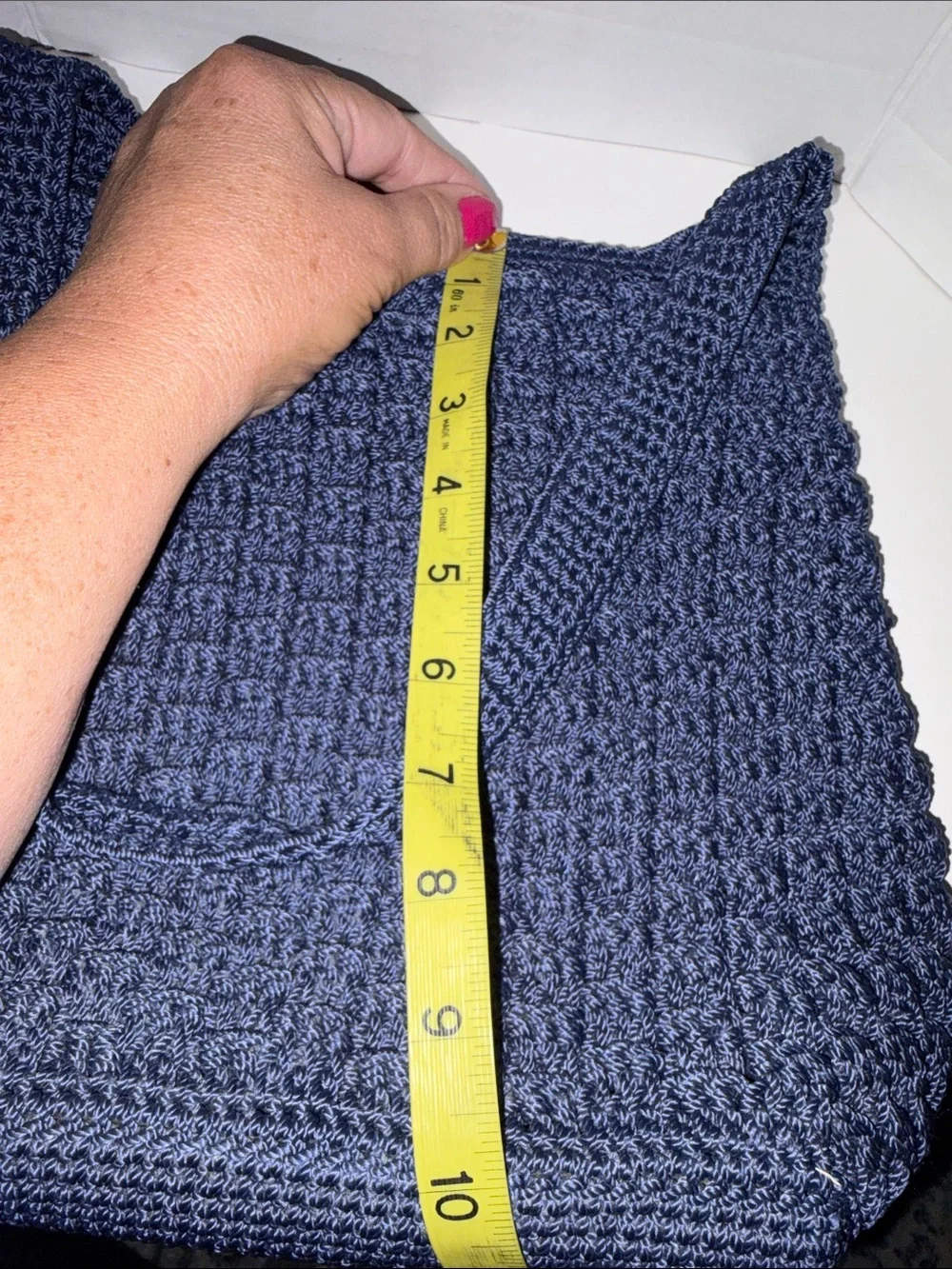 Tha Sak Navy Crochet Shoulder Bag - Stylish Everyday Tote